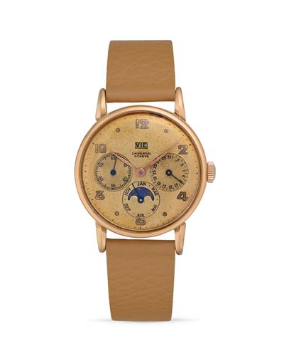 Orologio Universal Genève, Calendario 11305, oro rosa 18k, movimento a carica manuale