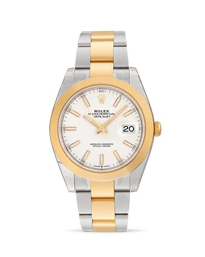 Orologio Datejust 126303, acciaio e oro 18k, quadrante bianco