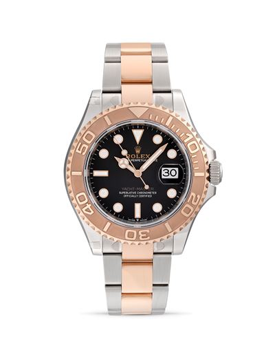 Yacht-Master 126621, acciaio e oro rosa 18k, quadrante nero, 40 mm