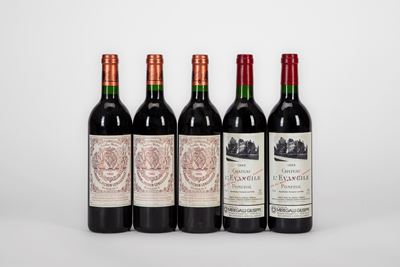 Selezione Bordeaux, 5 Bottiglie (2 BT Chateau L'Evangile, 3 BT Chateau Pichon-Longueville au Baro...