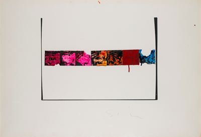 Senza titolo, smalto su base serigrafica su carta, 1981