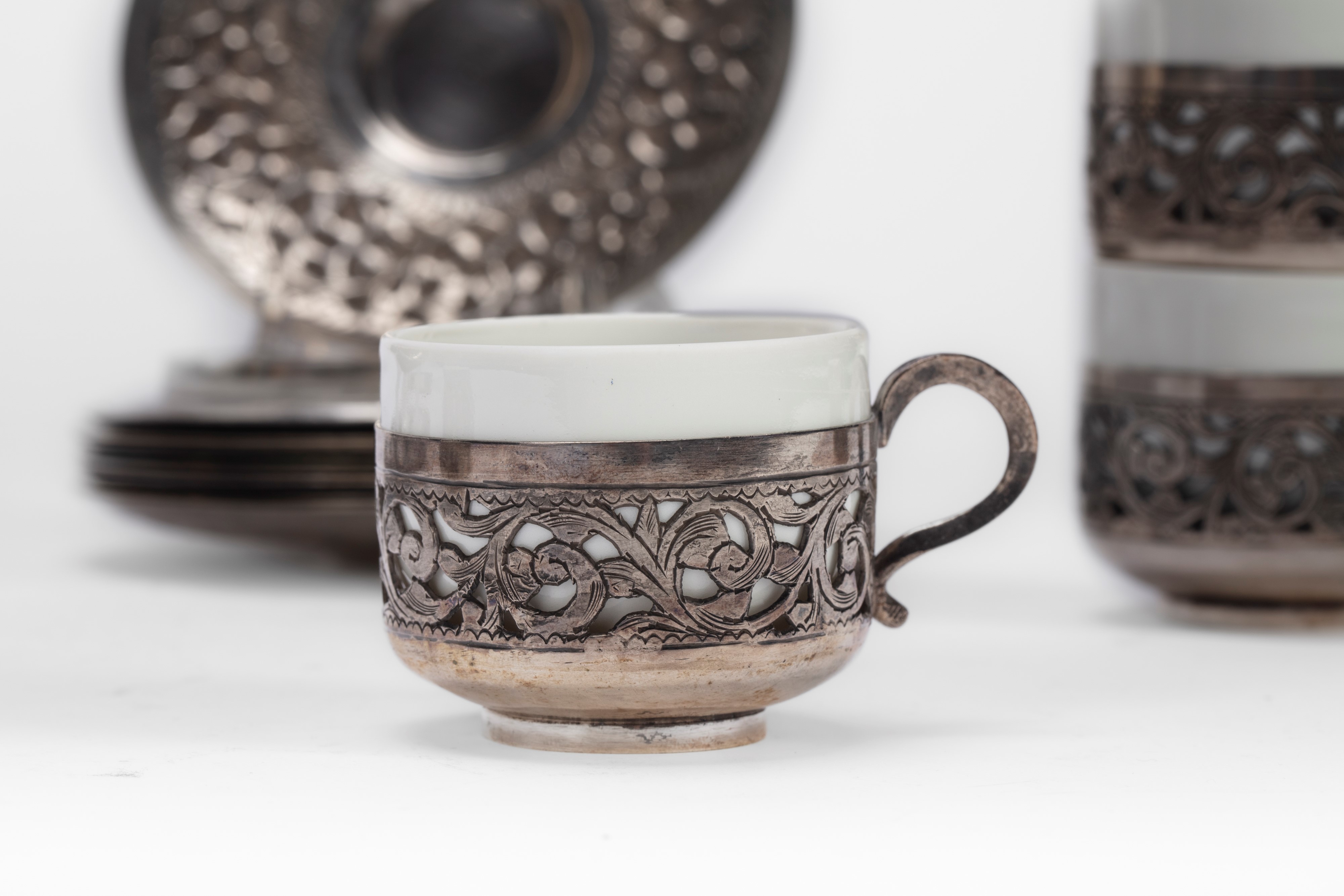 Servizio da caffè in argento, Barda, Tripoli, prima metà del XX secolo