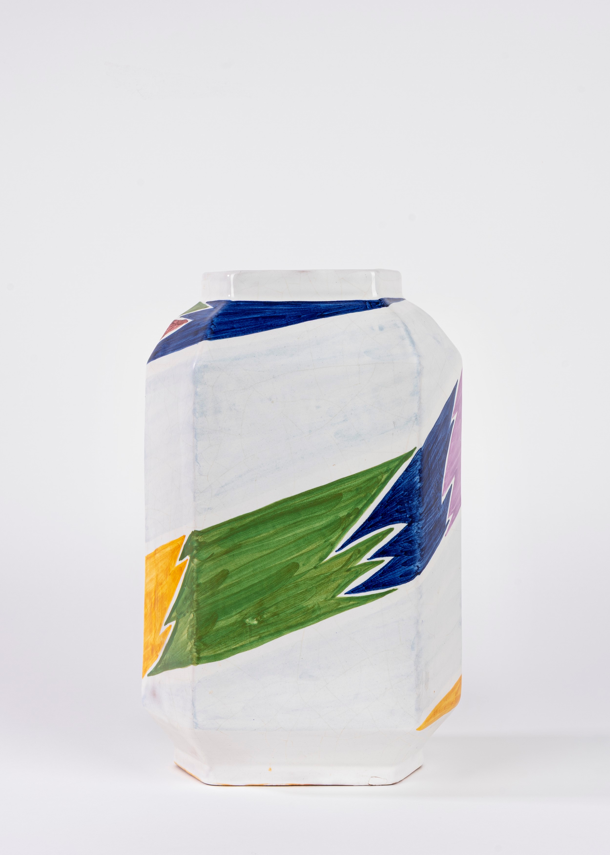 Piero Dorazio - Vaso in ceramica smaltata policroma (es. 66/75), 1978