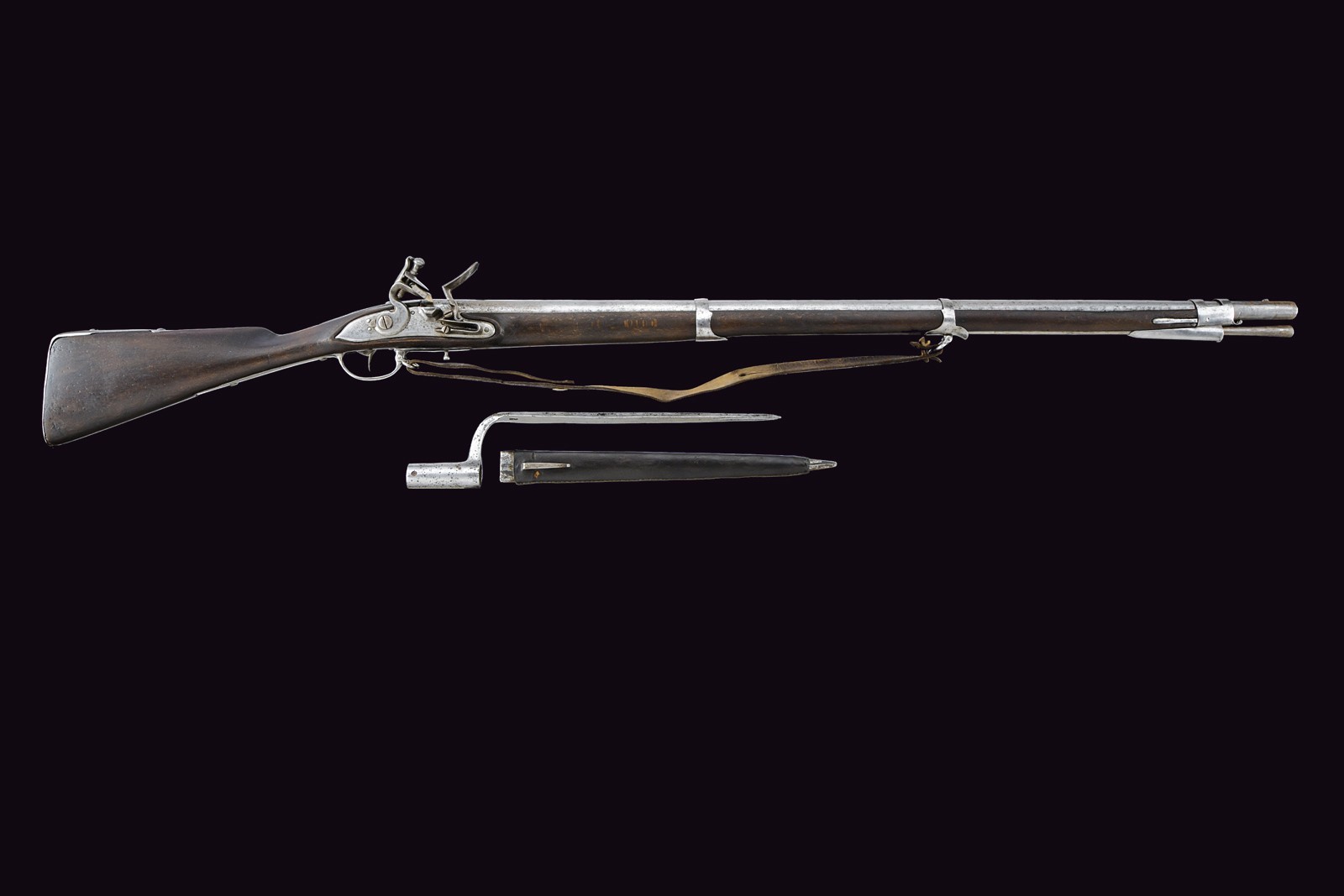 Fucile a pietra focaia mod. 1768 per Truppe Fluviali con baionetta