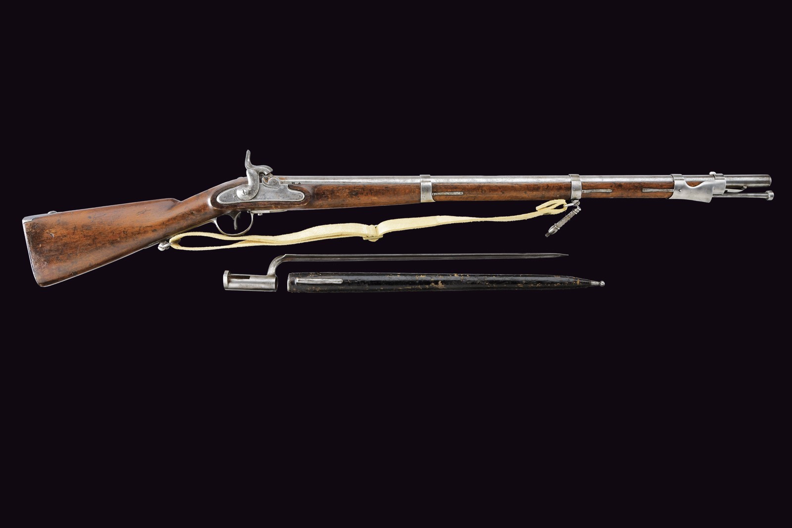 Extra Corps Gewehr Mod. 1844 Lorenz ridotto a luminello con baionetta