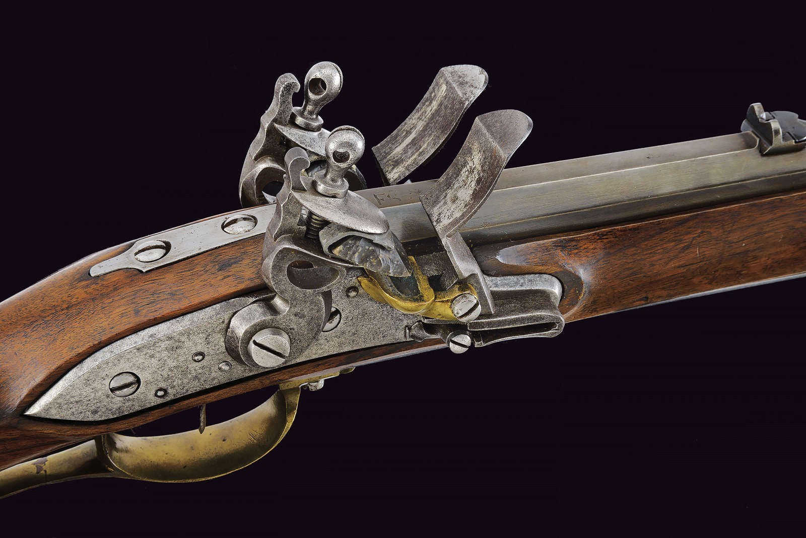Raro Doppelstutzen Mod. 1795 a pietra focaia
