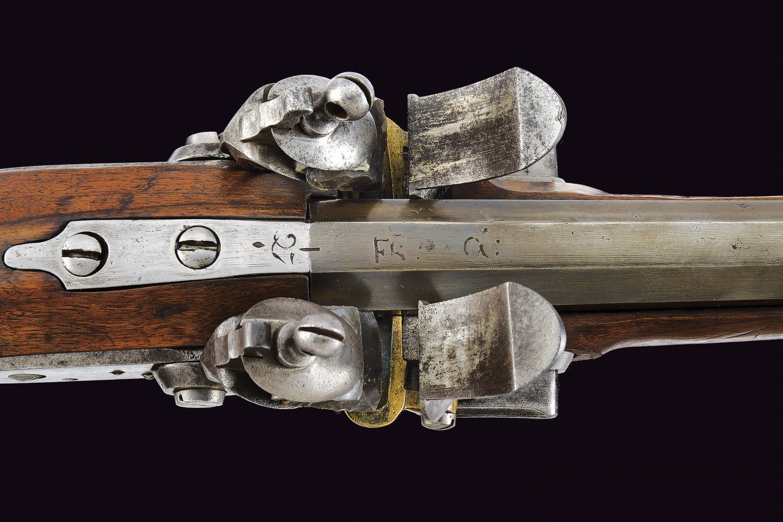 Raro Doppelstutzen Mod. 1795 a pietra focaia