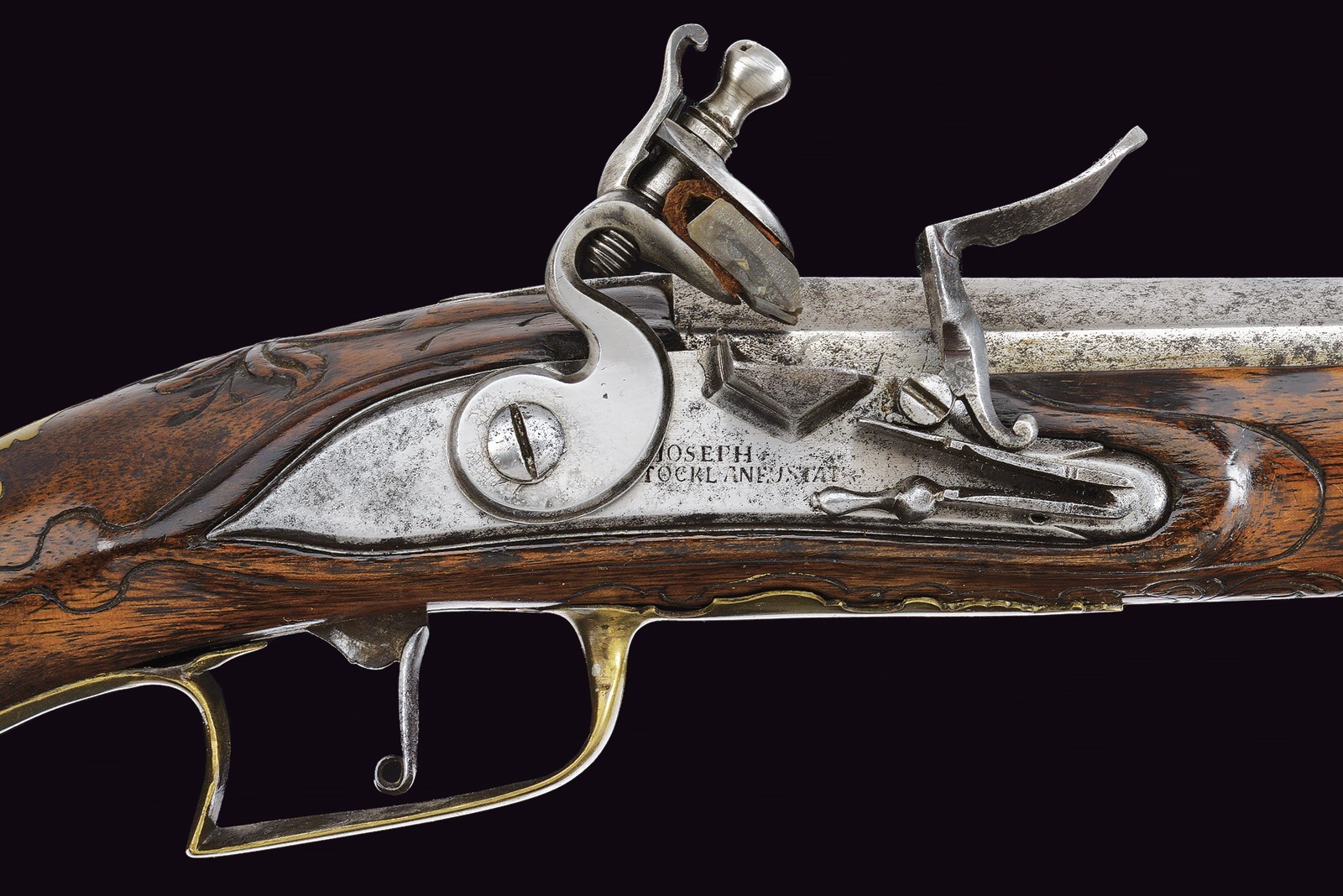 Pistola a pietra focaia da ufficiale di cavalleria epoca 1740 di Joseph Stockl