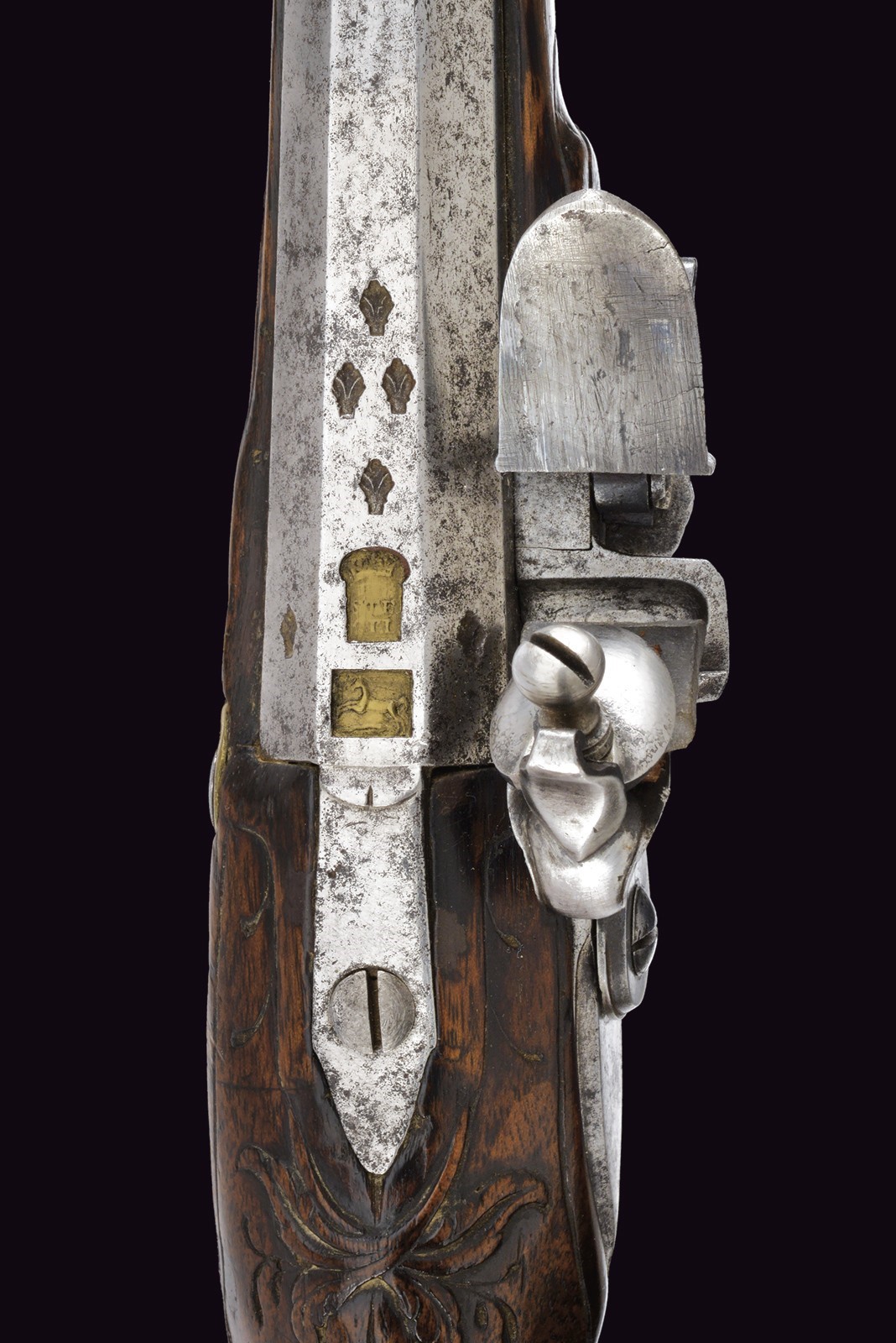 Pistola a pietra focaia da ufficiale di cavalleria epoca 1740 di Joseph Stockl