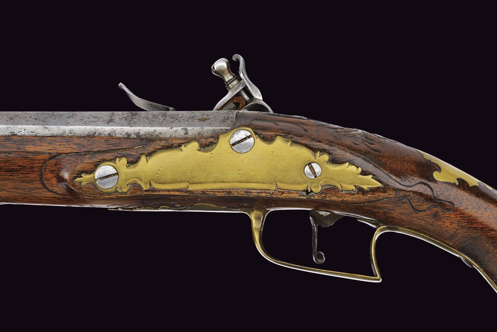 Pistola a pietra focaia da ufficiale di cavalleria epoca 1740 di Joseph Stockl