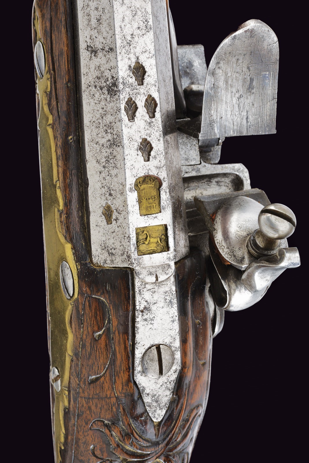 Pistola a pietra focaia da ufficiale di cavalleria epoca 1740 di Joseph Stockl
