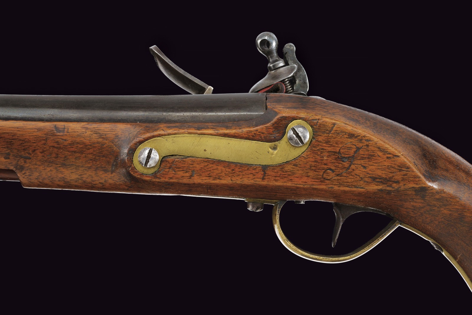 Rara pistola a pietra focaia da ufficiale di fanteria mod. 1809
