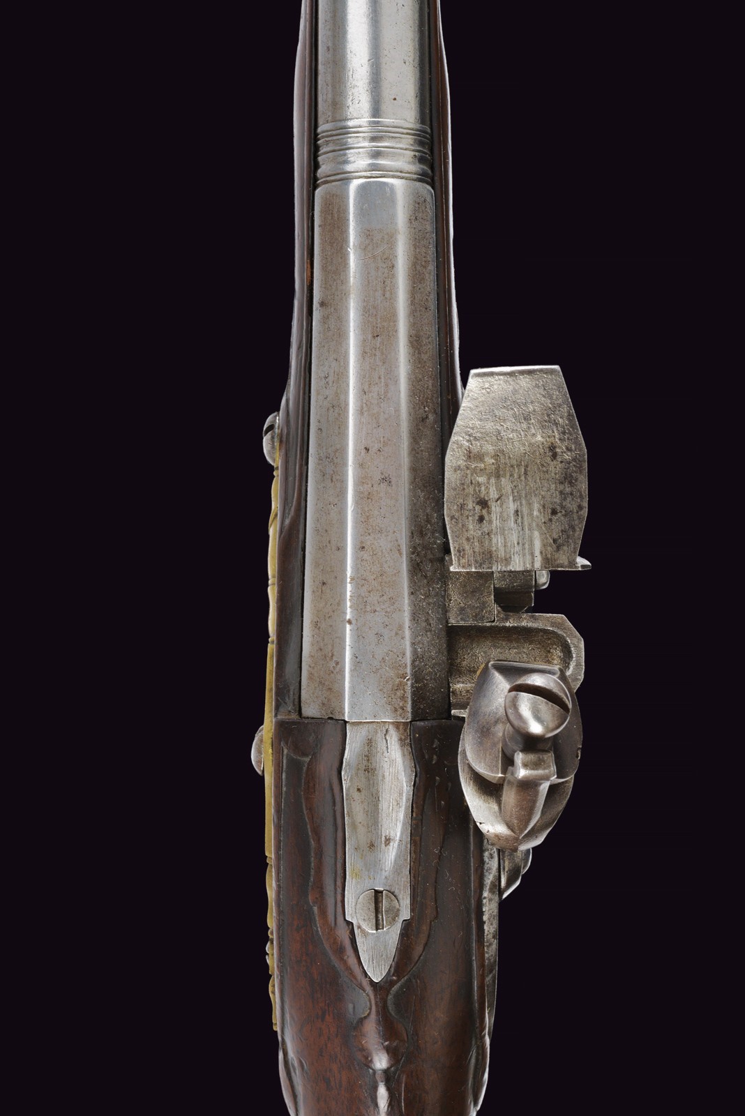 Rarissima pistola a pietra focaia da ufficiale Artiglieria mod. 1748 firmata Fievez