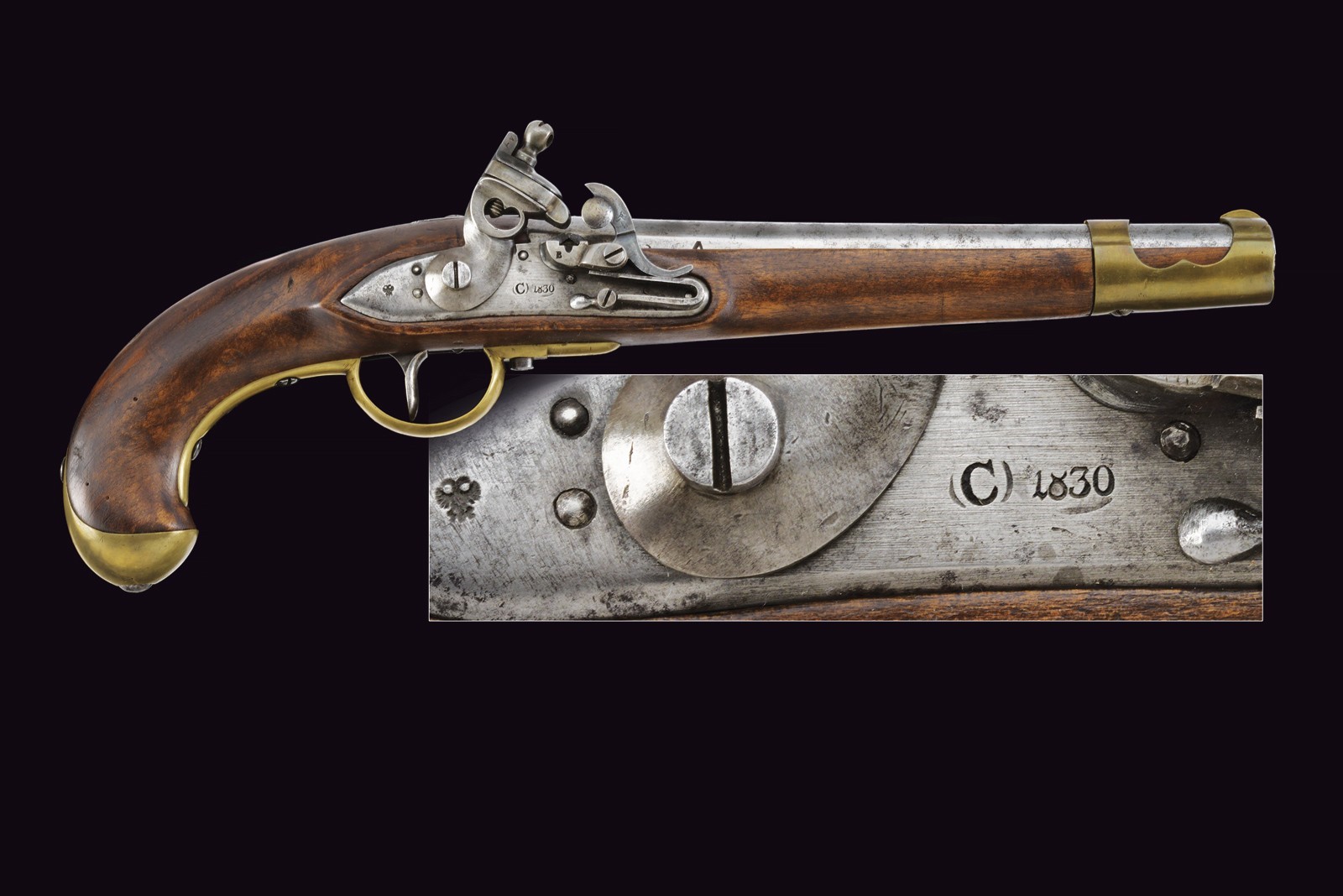 A 1798/28/35 model cavalry flintlock pistol converted to the Console ...
