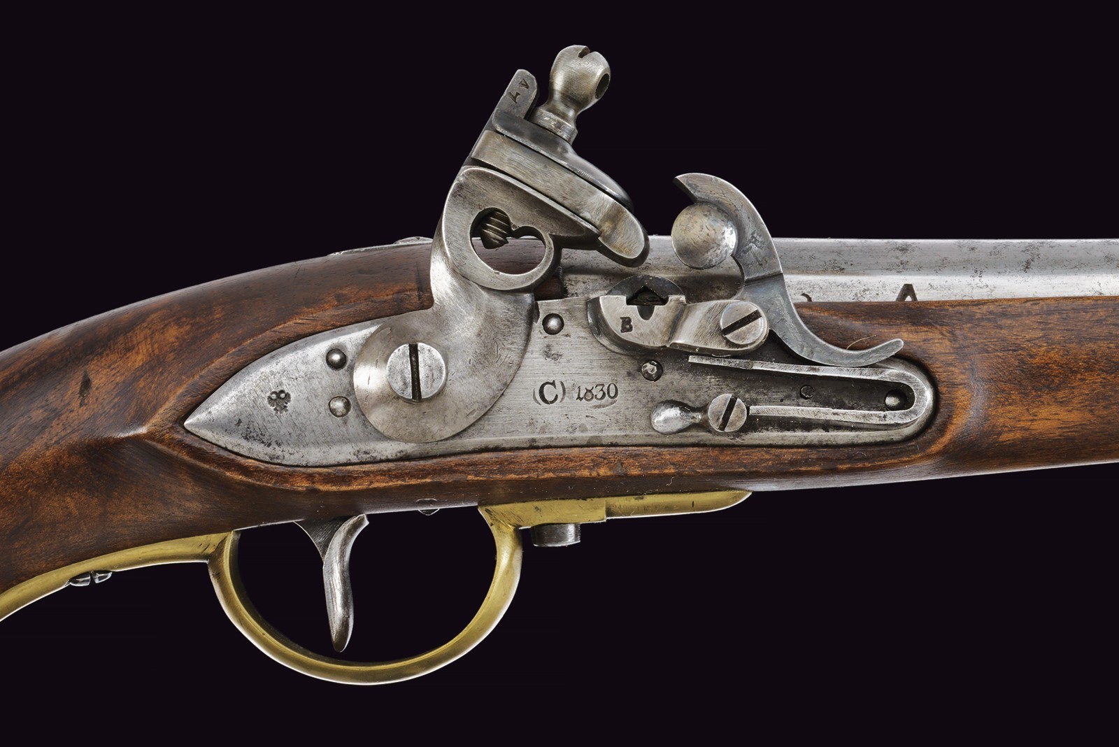 Pistola a pietra focaia da cavalleria convertita al sistema Console, mod. 1798/28/35