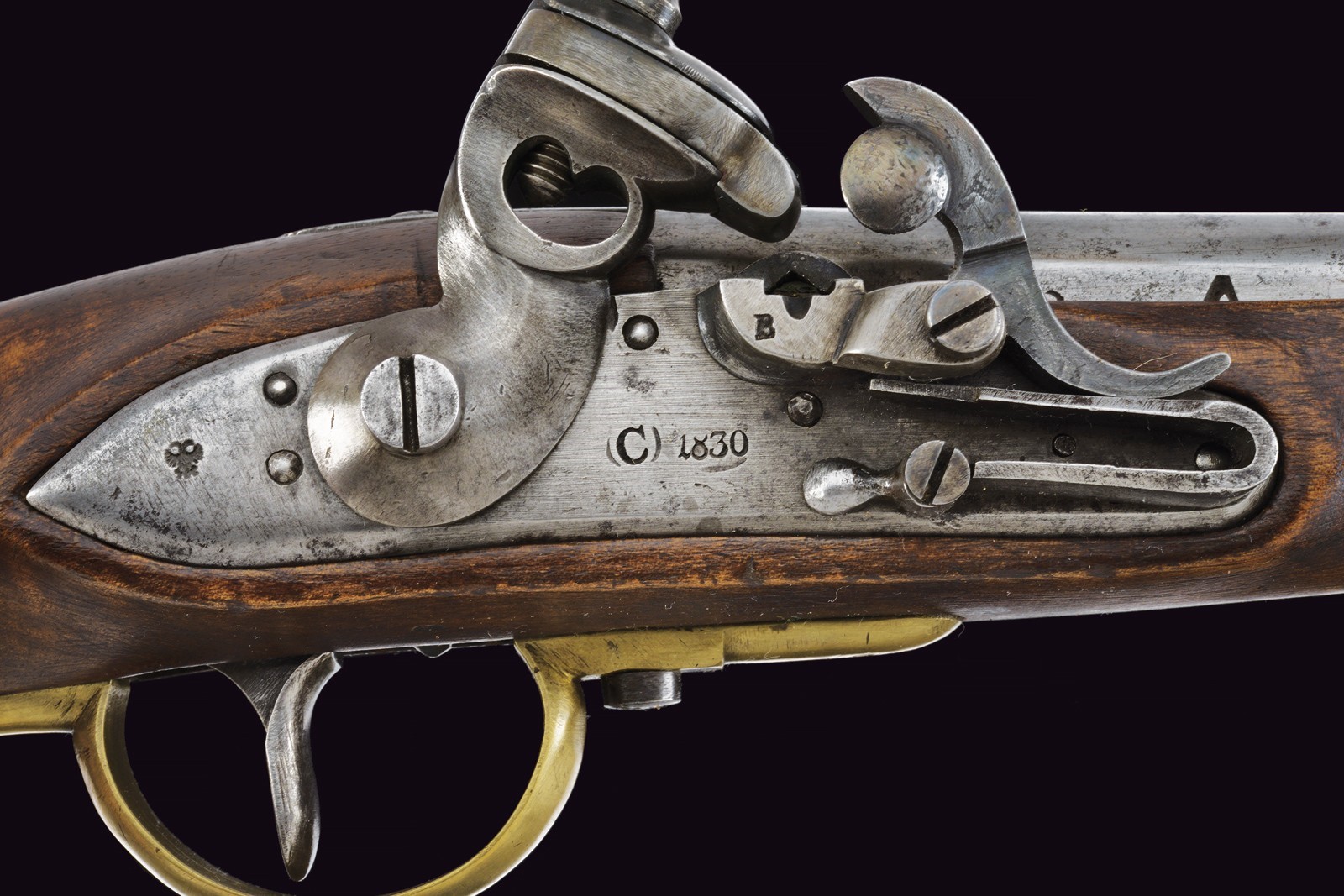 Pistola a pietra focaia da cavalleria convertita al sistema Console, mod. 1798/28/35