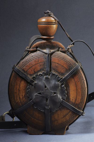 Borraccia in legno, Impero austro-ungarico, metà del XIX secolo