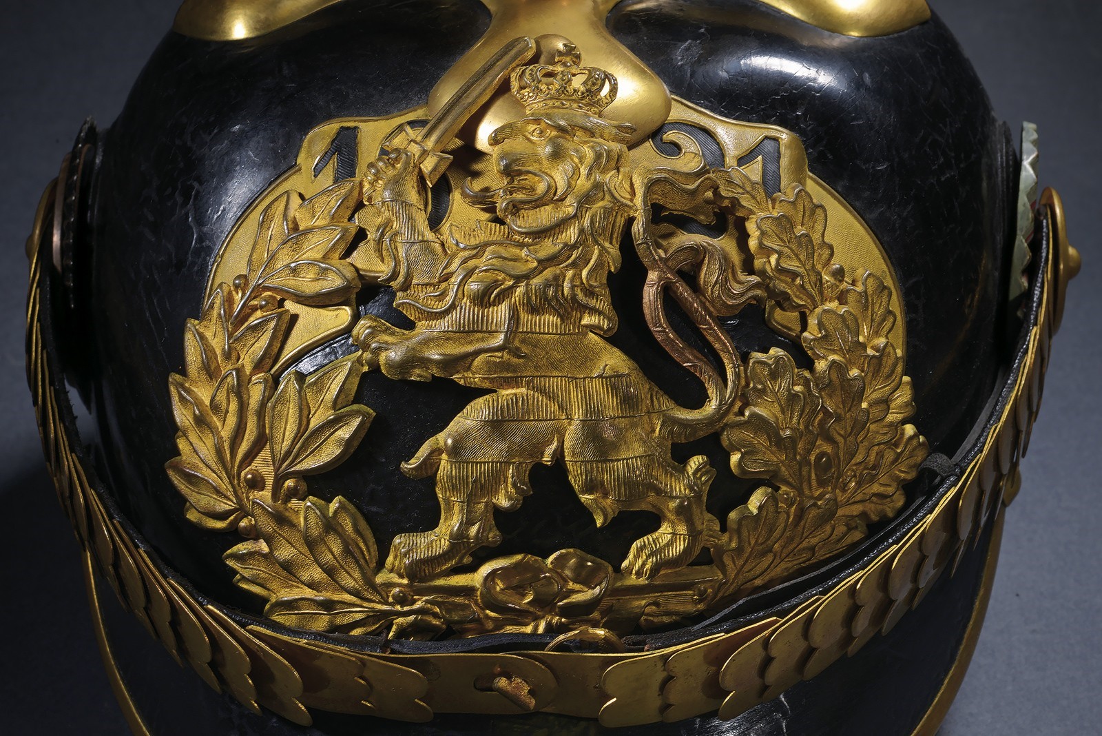 Elmo da sottufficiale del Leibgarde-Infanterie Rgt. 115, Assia, 1871 - 1890