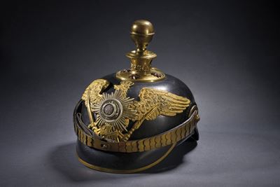 Elmo da ufficiale riservista, Garde-Fuß-Artillerie-Rgt., Prussia, circa 1900