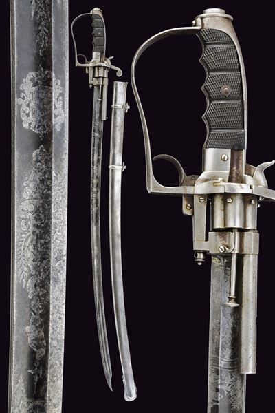 Sciabola revolver da ufficiali, brevettata nel 1864, Regno d'Italia