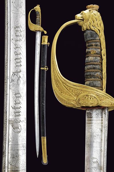 Sciabola da marina per ufficiale sabaudo, Regno di Sardegna, 1849, lunghezza 87,8 cm