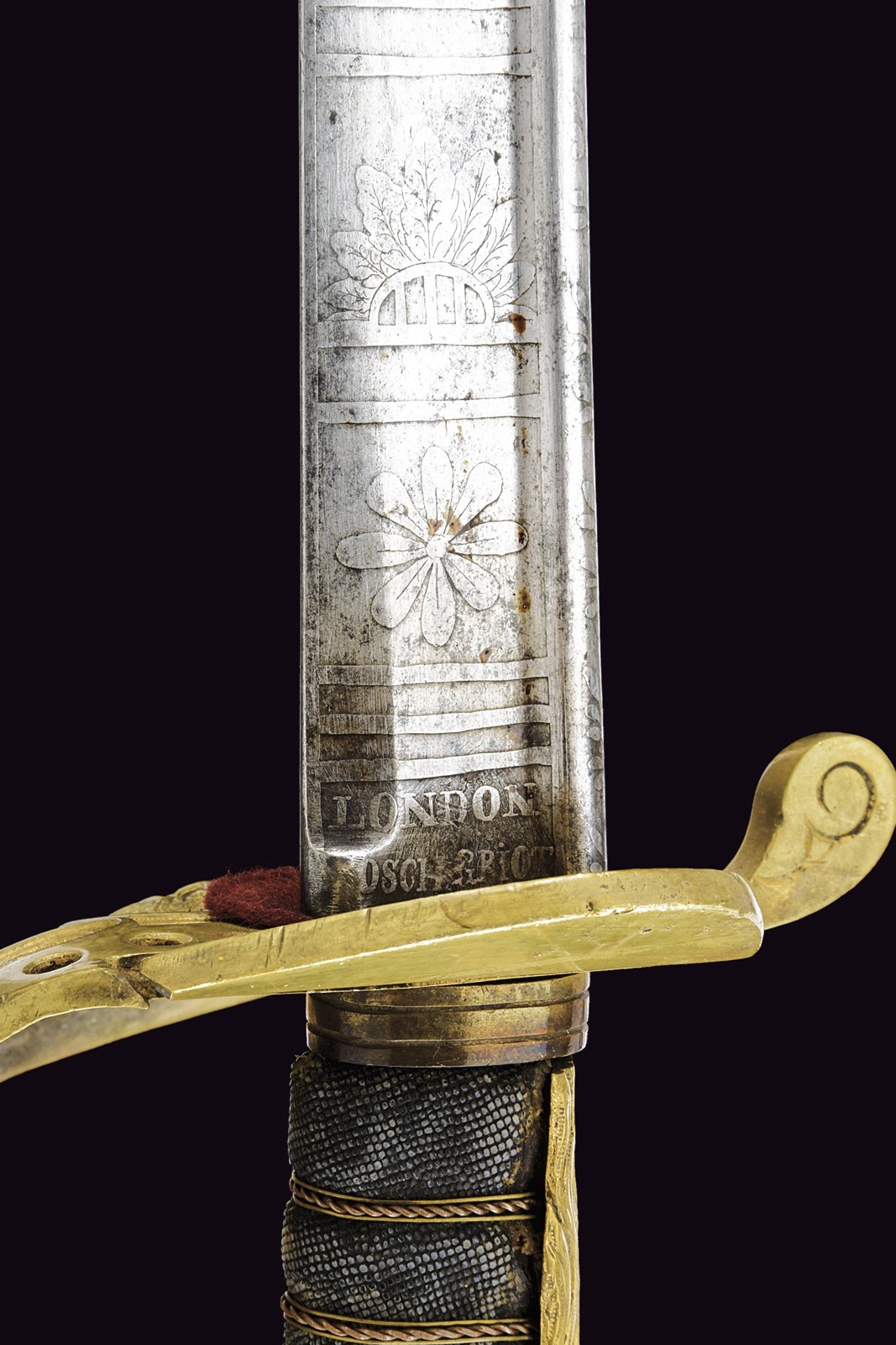 Sciabola da marina per ufficiale sabaudo, Regno di Sardegna, 1849, lunghezza 87,8 cm