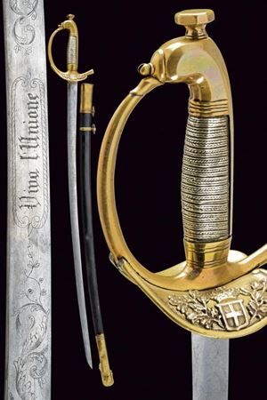 Rara variazione di spada Albertina mod. 1833 da ufficiale del Servizio Amministrativo