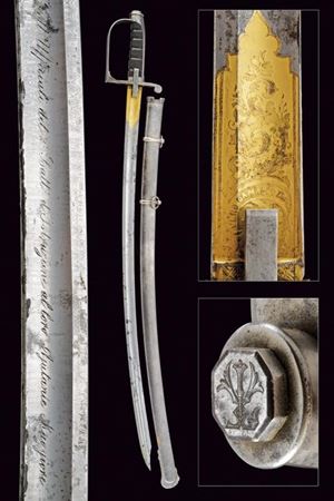 Sciabola da ufficiale Mod. 1855 dono dei sottufficiali del Secondo Battaglione d'Istruzione