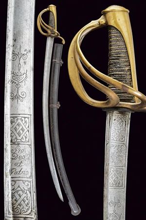 Interessante sciabola da ufficiale di cavalleria sul tipo AN XI francese