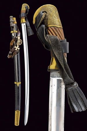 Shasqua Mod. 1881/34 con baionetta e fregi da reduce italiano della campagna di Russia