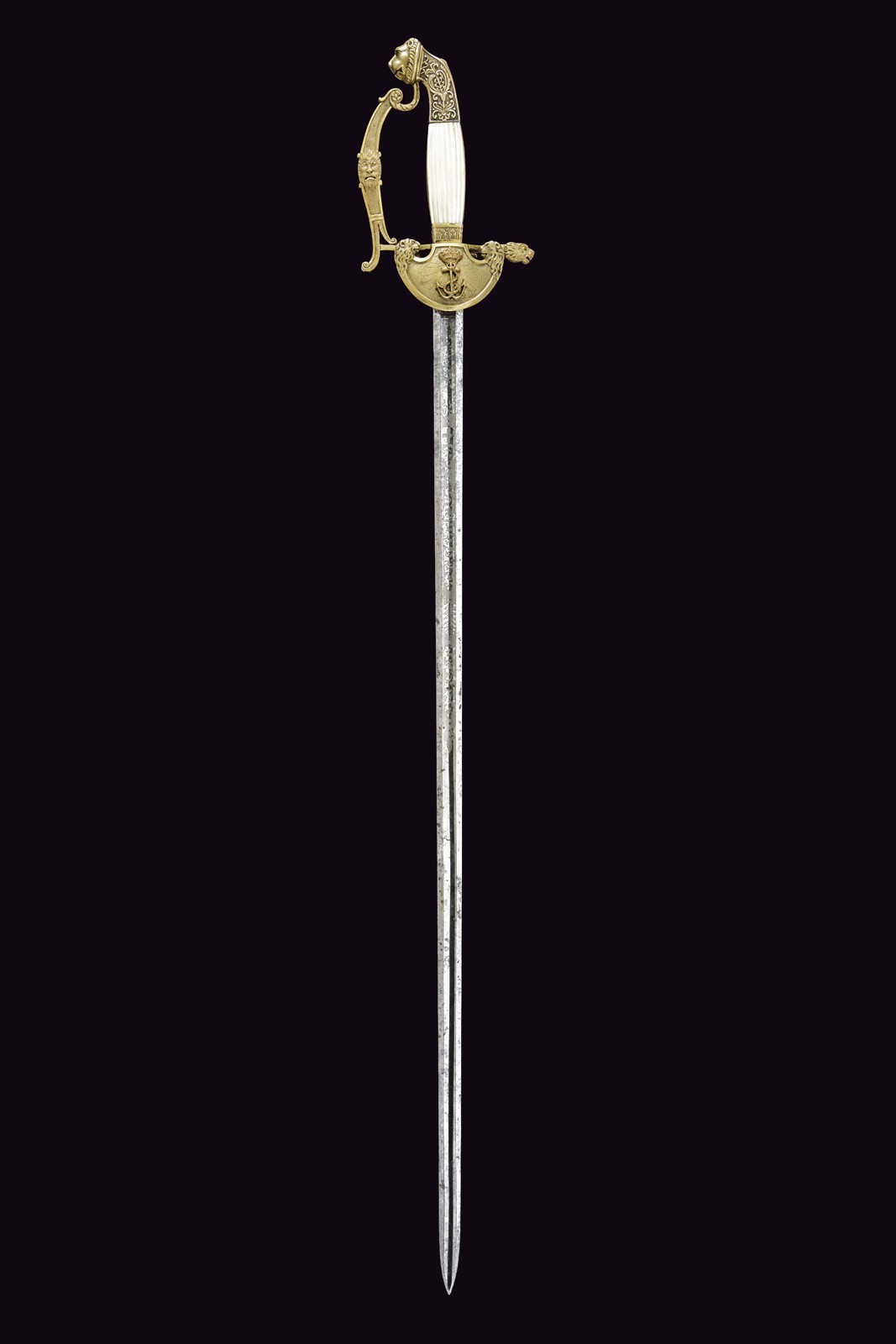Spadino da funzionario amministrativo navale, Regno di Sardegna, lunghezza 87.3 cm, terzo quarto ...
