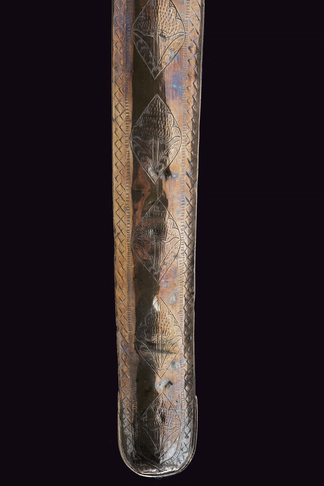 Shamshir Persiano, XIX Secolo, lama in argento e oro