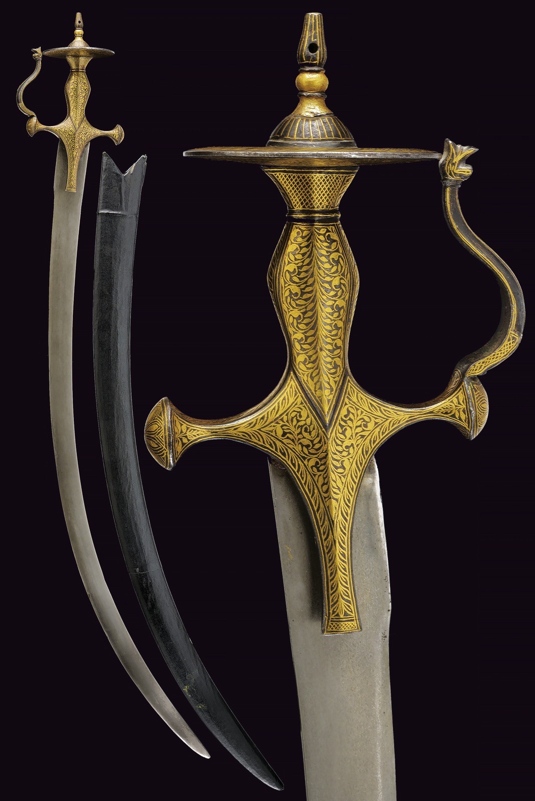A fine tulwar with Damascus blade Second half of the 19th Century ...