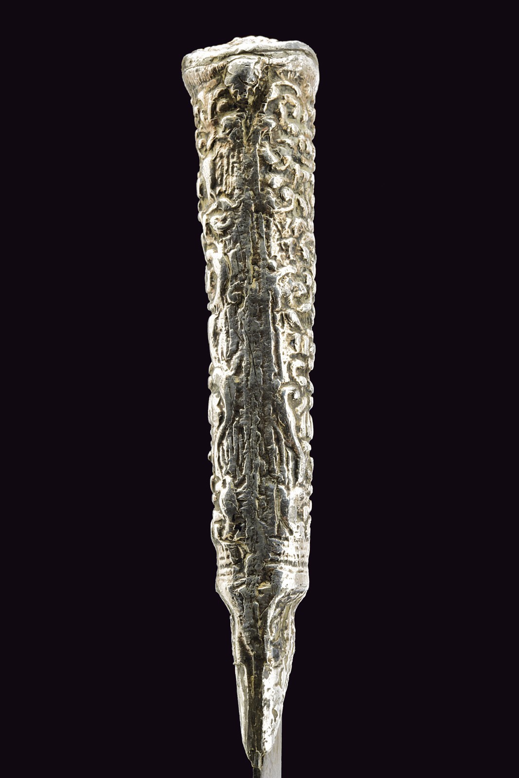 Bel bichaq, lama dritta con impugnatura in argento, Turchia, Fine XIX - Inizio XX Secolo