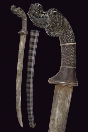 A silver mounted parang