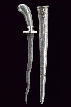 A silver mounted pedang lurus