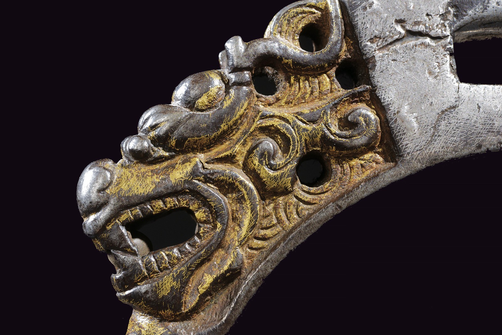 Arte Tibetana, Paio di rare staffe in ferro, XVII Secolo