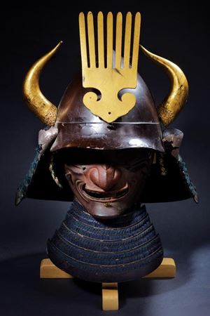 A momonari kabuto with mempo