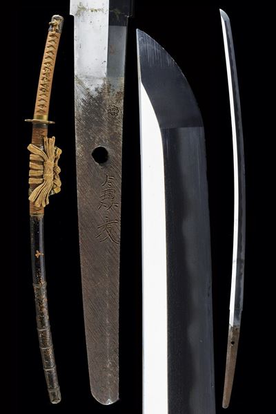 Kanetomo, Katana firmata in montatura da tachi, Periodo Showa