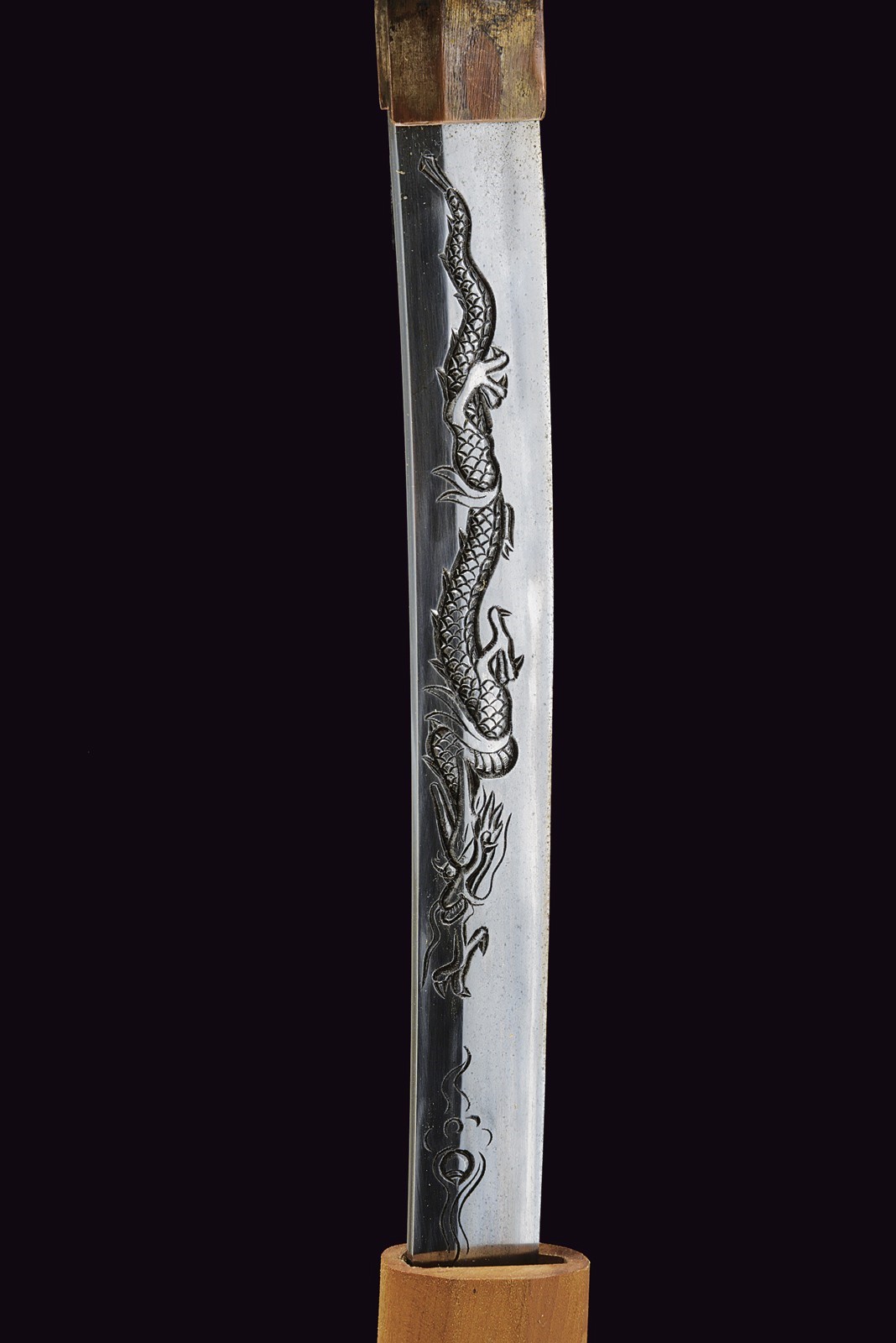 Katana firmata Minomoto Kiyomaru, lama shinogi zukuri in shirasaya, Edo (1850)