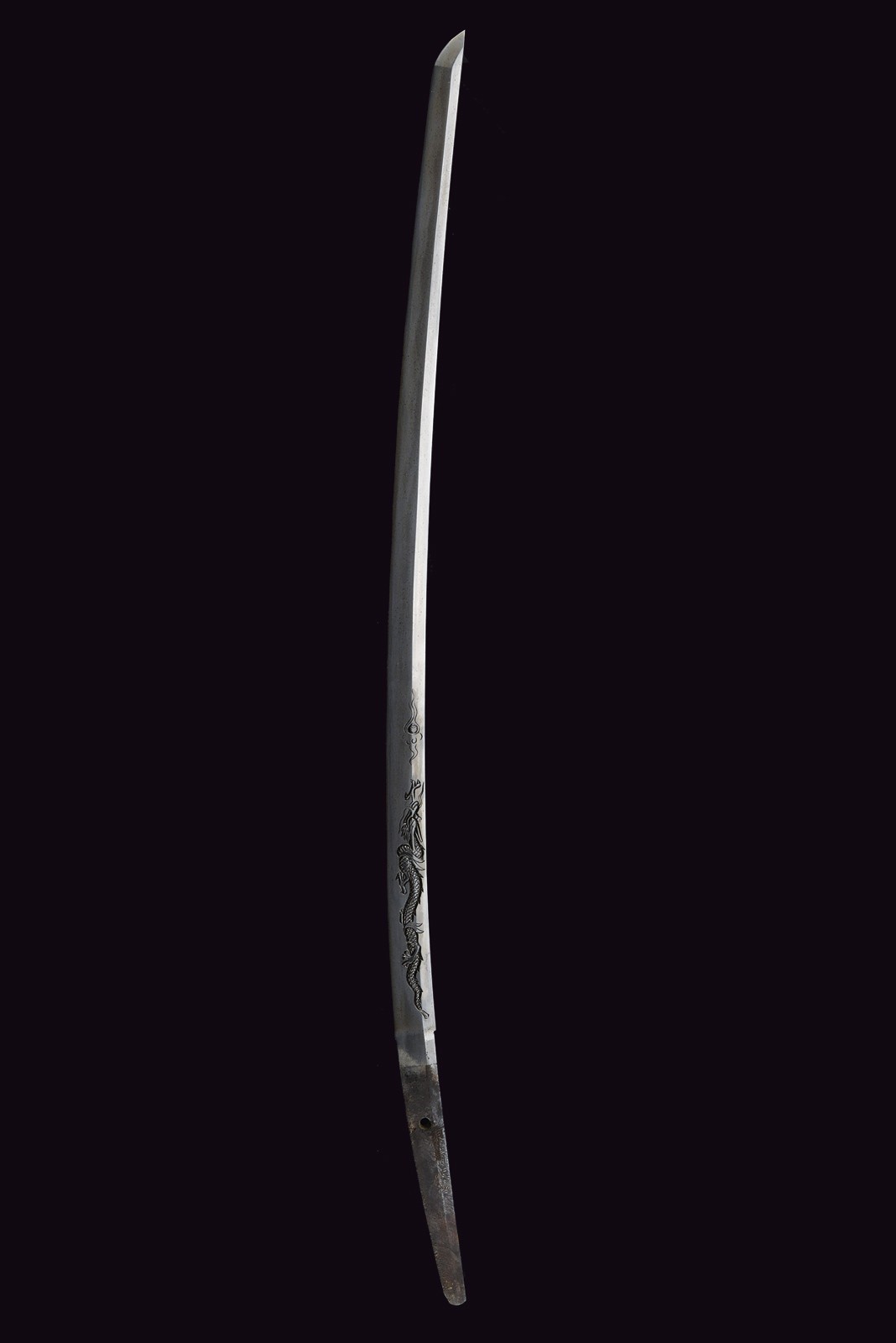 Katana firmata Minomoto Kiyomaru, lama shinogi zukuri in shirasaya, Edo (1850)