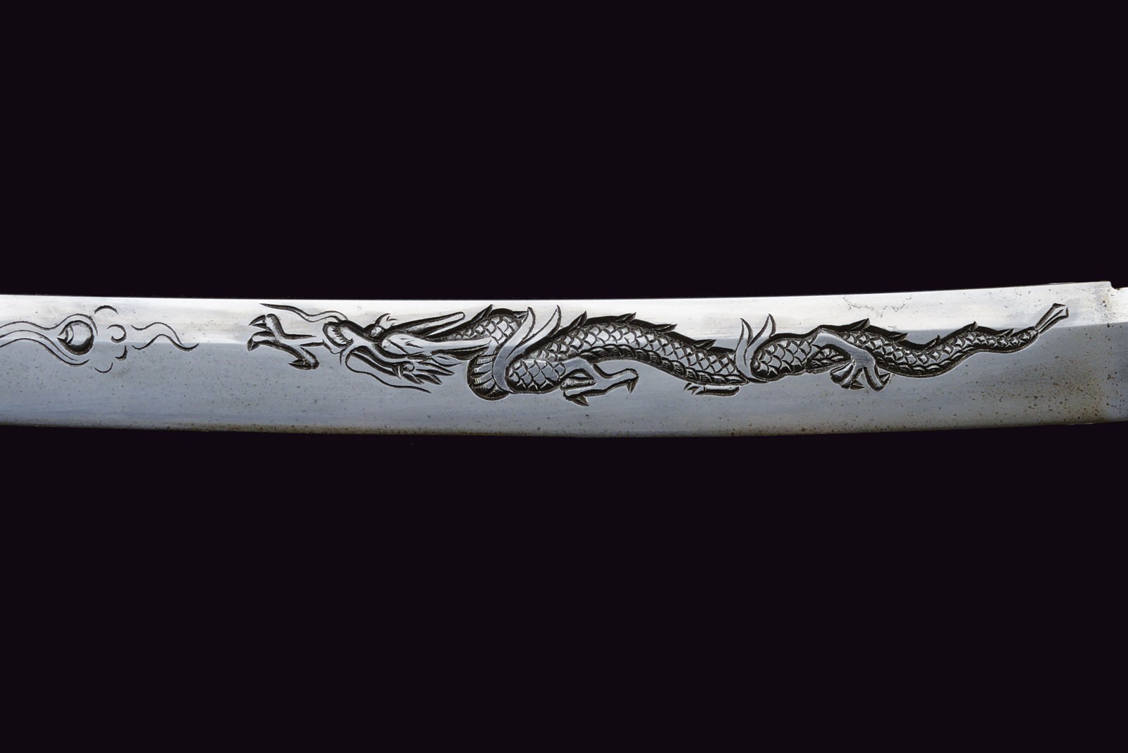 Katana firmata Minomoto Kiyomaru, lama shinogi zukuri in shirasaya, Edo (1850)