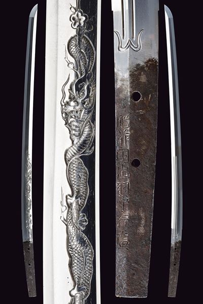 Hizen no Kuni Dewa no Kami Yukihiro, Tachi firma in Edo con lama shinogi-zukuri