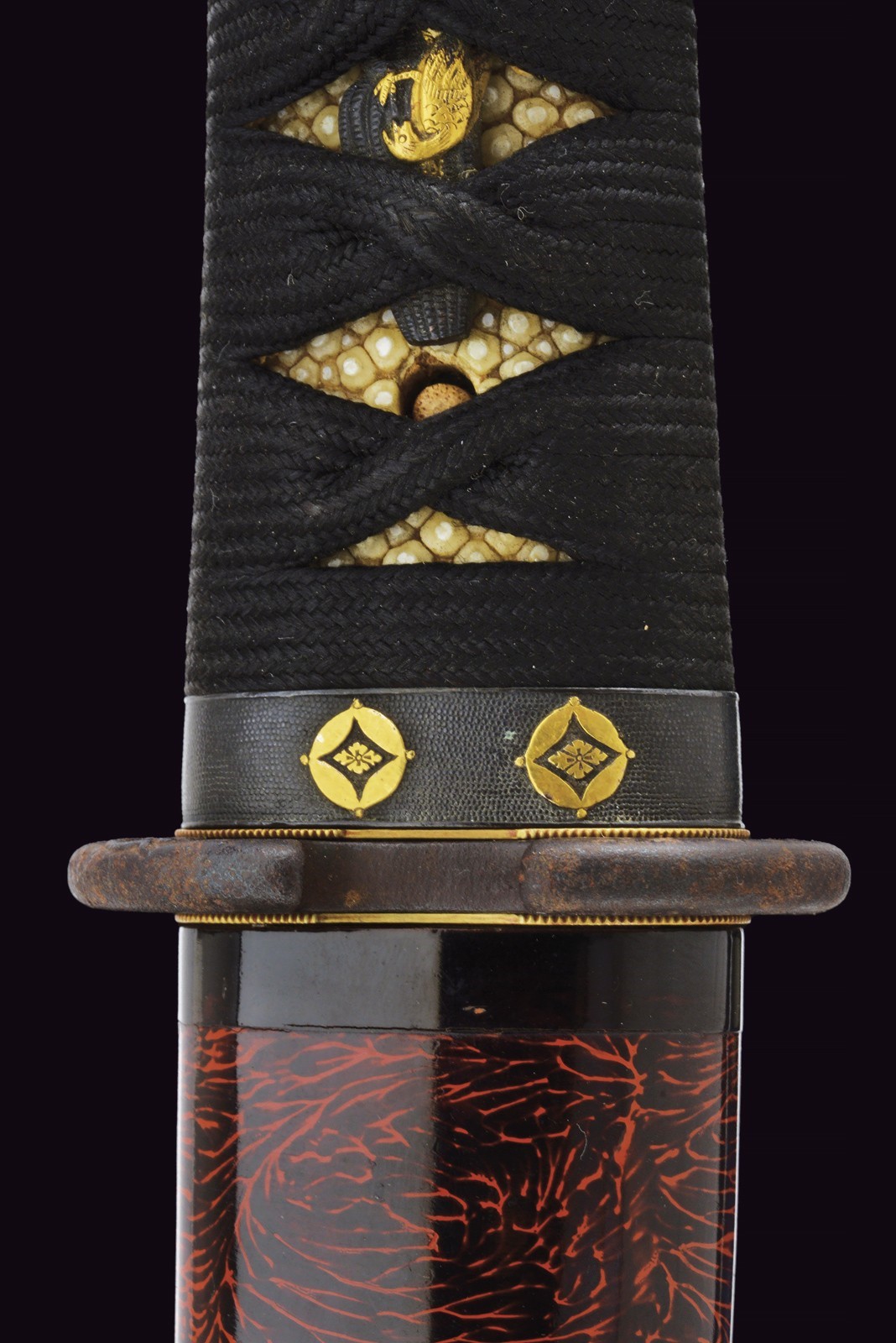 Tanto in Koshirae, Lama Hira-zukuri, Iori-mune, Periodo Edo, Giappone