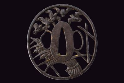 Tsuba in stile Choshu, ferro, Periodo Edo