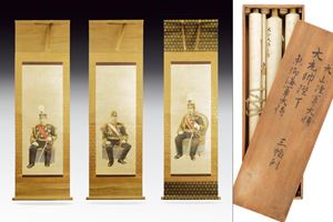 Beautiful set of three hand painted scrolls