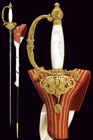 Fine diplomatic court sword of a Plenipotentiary Minister.