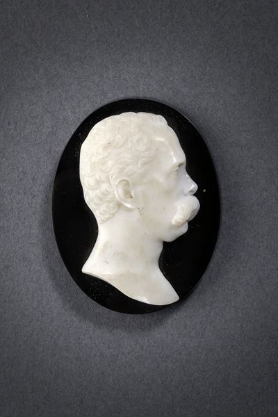 Umberto I di Savoia, Cammeo in pietra nera e bianca, Regno d'Italia, 1878