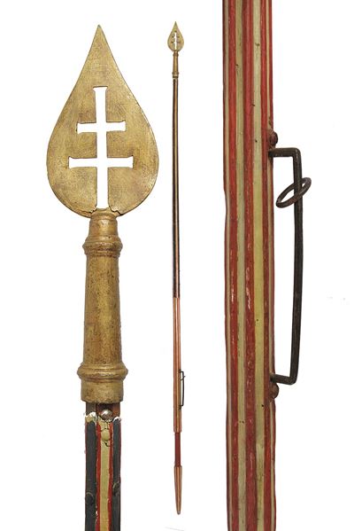 Asta da parata, ferro dorato, XIX Secolo
