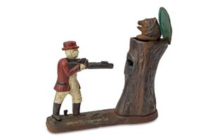 A cast iron bank "Teddy the Bear"